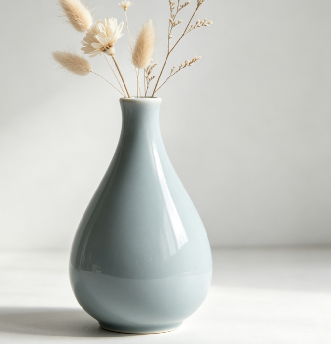 Teardrop shaped ceramic vase